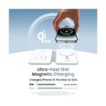 BWOO BO-WL24 3-in-1 Foldable Charging Station Wireless Charger – White - Image 2
