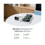 BWOO BO-WL24 3-in-1 Foldable Charging Station Wireless Charger – White - Image 3