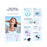 Hoco EQ2 Wireless Earbuds – Black - Image 4