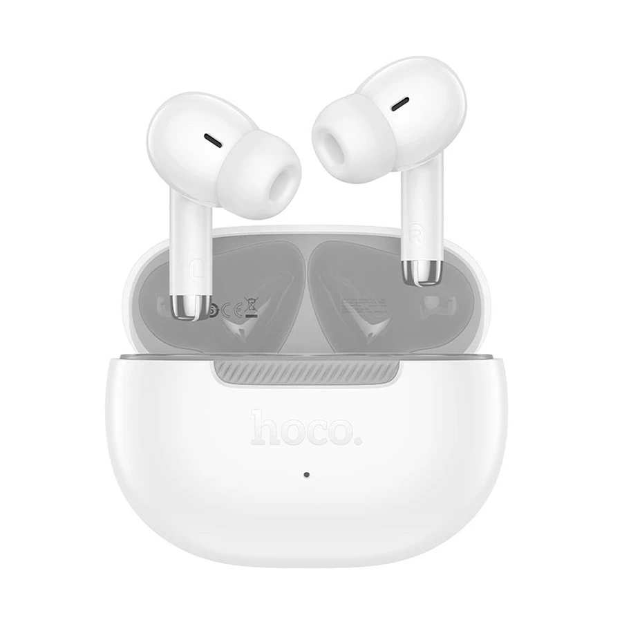 hoco-eq24-white-tws-bluetooth-11780576451 Hoco EQ24 Wireless Earbuds – White - Image 1
