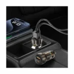 Onten OTN-CW78 USB & USB-C Car Charger – Black - Image 2