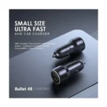 Oraimo Bullet 48 2-Port Car Charger – Dark Chrome - Image 4