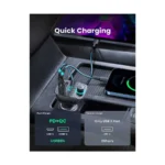 UGREEN CD229 (80910) Dual USB & Type-C QC3.0 Car Charger – Black - Image 2