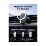 Ugreen CD345 MagSafe Auto-Alignment Car Mount Wireless Charger – Black - Image 2
