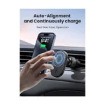 Ugreen CD345 MagSafe Auto-Alignment Car Mount Wireless Charger – Black - Image 5