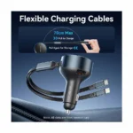 Vention FFOB0 Dual USB-C & Lightning Car Charger – Black - Image 4