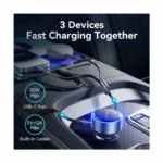Vention FFOB0 Dual USB-C & Lightning Car Charger – Black - Image 5