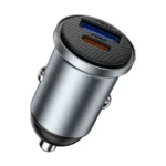 WiWU Nano Lite 2-Port Car Charger – Gray - Image 2
