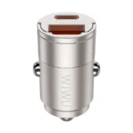 WiWU Nano Series 2-Port Car Charger – Titanium