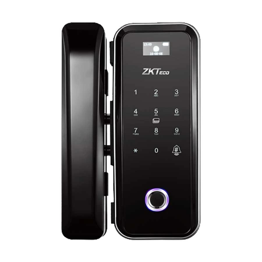zkteco-gl300-fingerprint-hybrid-verification-11653287053 ZKTeco GL300 Fingerprint Hybrid Glass Door Lock – Black - Image 1